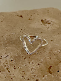 Sterling Silver Heart Ring Bling