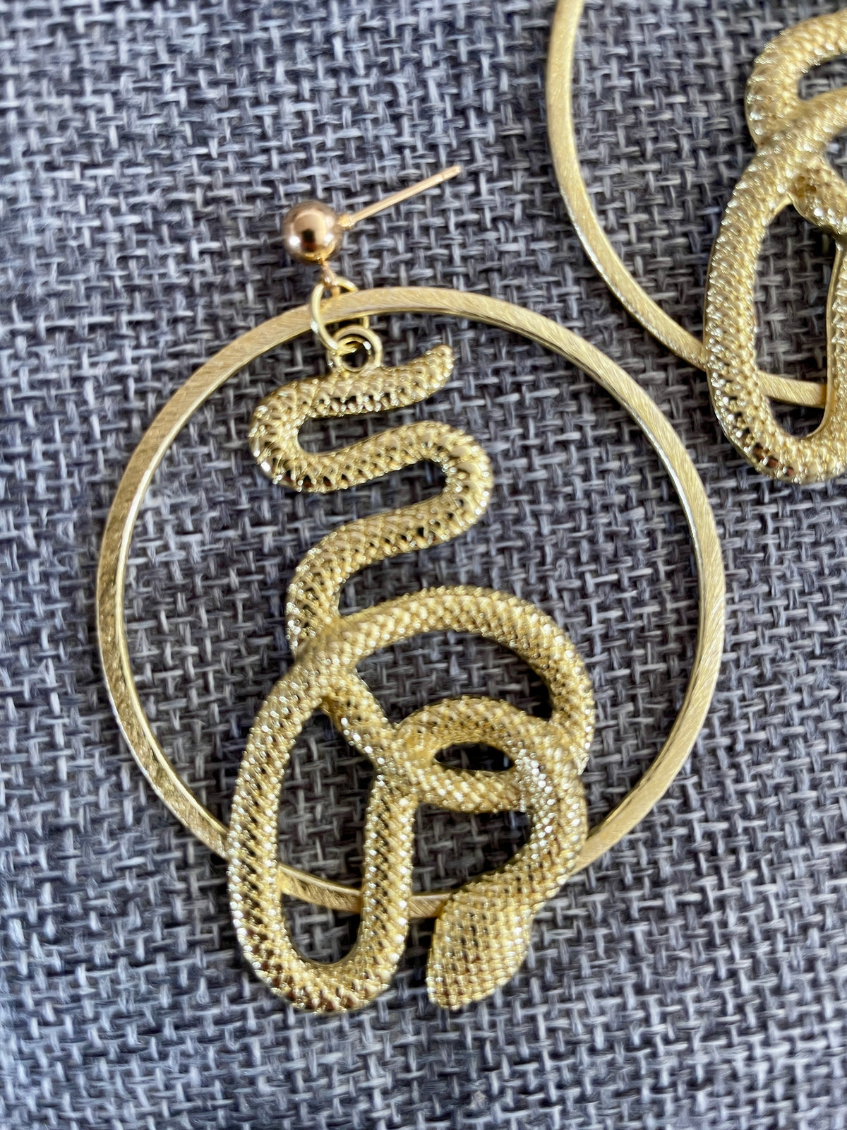 Gold Serpent Post Dangles