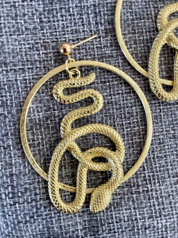 Gold Serpent Post Dangles