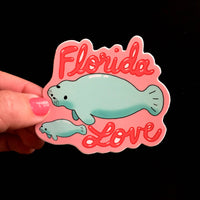 Florida Manatee, Vinyl Sticker, laptop sticker