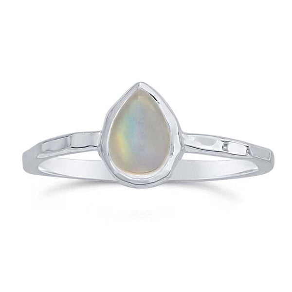 Pear Shaped Moonstone Sterling Silver Ring