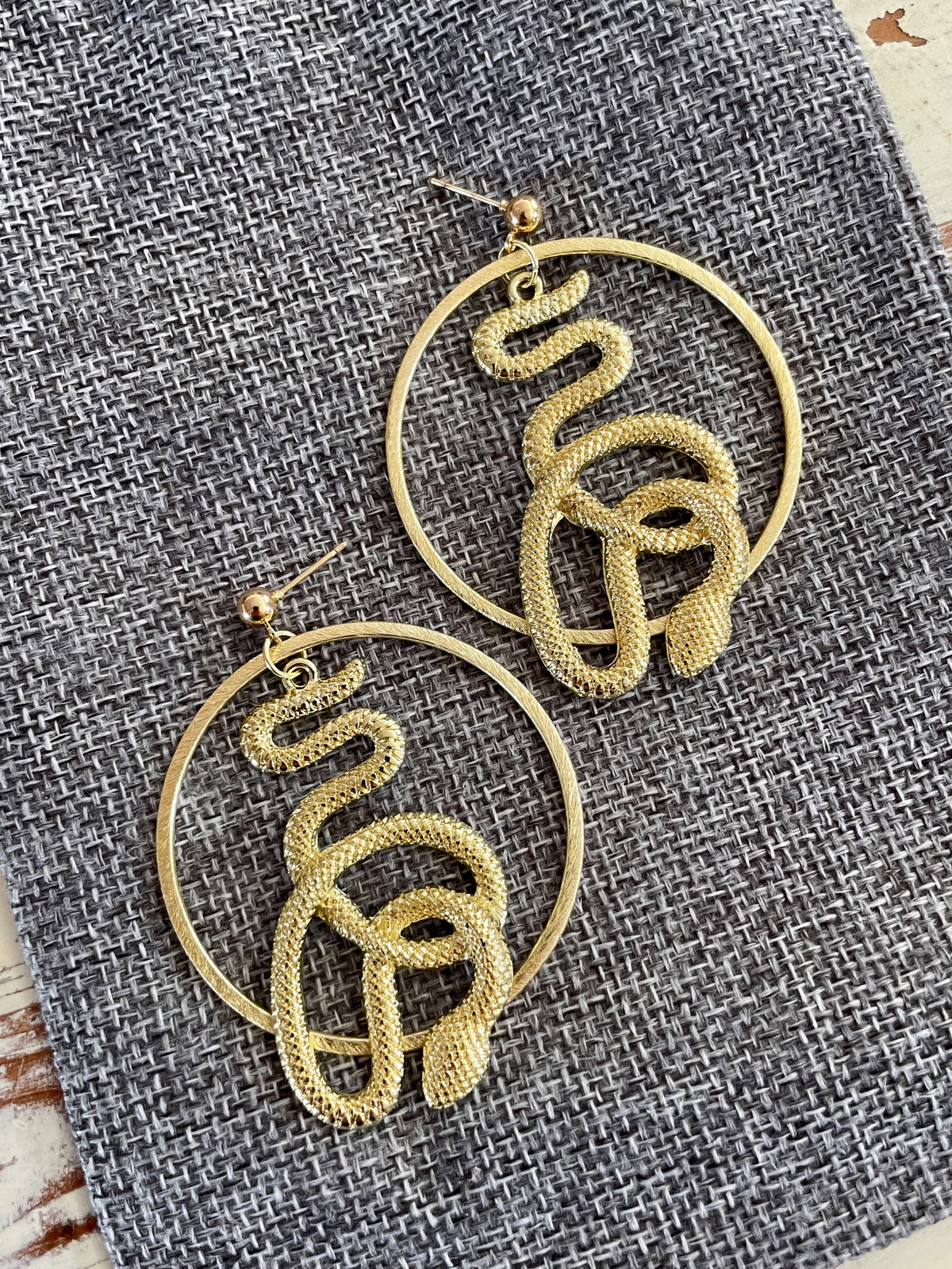 Gold Serpent Post Dangles