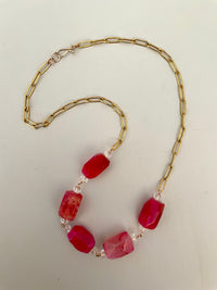 Pink Agate Gemstone Necklace