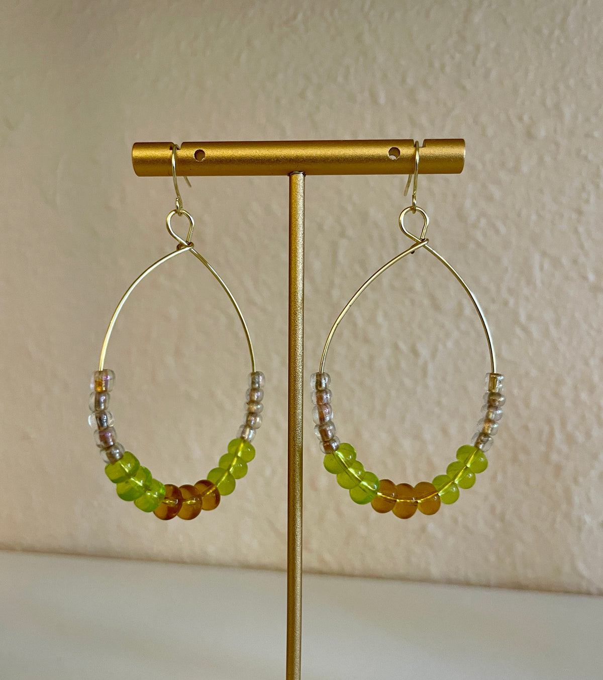 Up-Cycled Vintage Bead Drop Hoops